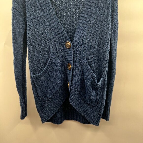 SO Knit Cardigan Blue V-Neck Long Sleeve Button Up Women's Size Small - Picture 5 of 9